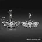 Silver Earrings Witchcraft Moth Dangle Vintage