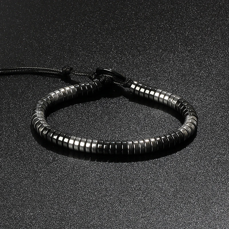 Fashion Wave Hematite Magnetic Bracelet Men Original Beaded Hematite Energy Bracelets for Women Positive Energy Jewelry