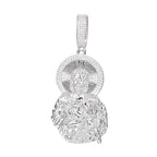 Iced Out Cross Jesus Piece Pendant Necklace — Copper Alloy