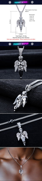Iced Out Angel Pendant — 925 Silver