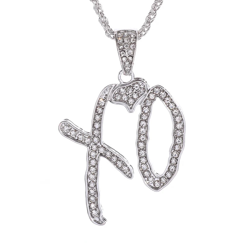 Hip Hop Rock Rapper Blessing Alphabet Pendant Necklace for Personality Men Fashion Street Trend Jewelry Accessories Gift