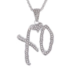 Hip Hop Rock Rapper Blessing Alphabet Pendant Necklace for Personality Men Fashion Street Trend Jewelry Accessories Gift