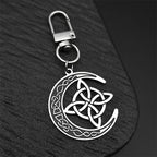 Celtic Steel Ring Crescent Irish Knot Key Witch