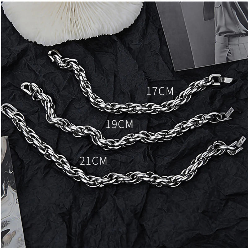 Classic Stainless Steel Cuban Chain Bracelet Fashion Men's Street Hip Hop Punk Titanium Steel Bracelet Fashion Men's Jewelry Gif