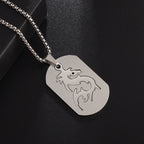 Hip Hop Military Style Stainless Steel Dog Tag Pendant Necklace for Men Women Gold Plated Personalized Id Card Name