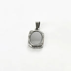 1Pc Stainless Steel Vintage Mirror Pendant Necklace For Women Girls Rectangle Shape Blank Bar Charms Chains Choker Jewelry Gifts