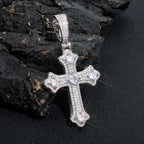 Iced Out Cross Pendant Necklace Jesus CZ