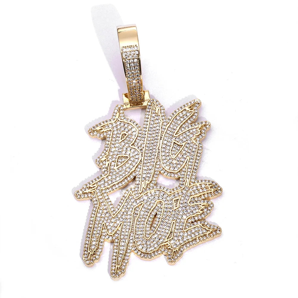 Letter Pendant Necklace Gold Double Row