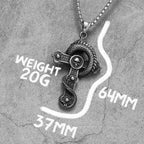 Dragon Circling Cross Religion Stainless Steel Men Women Necklaces Pendants Chain Punk Trendy Jewelry Creativity Gift Wholesale