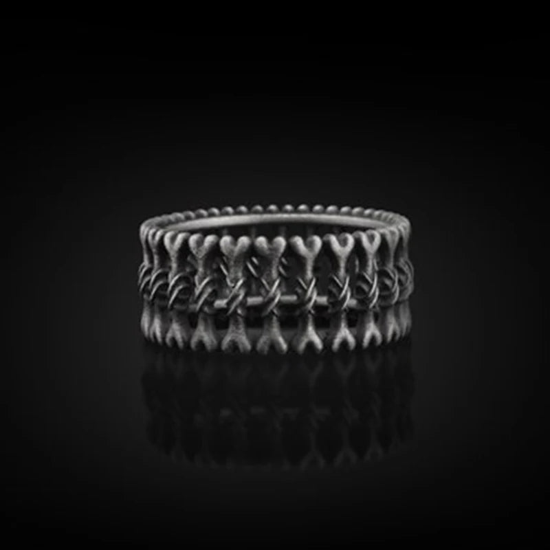 Gothic Skull Bones Stackable Ring — Stainless Steel