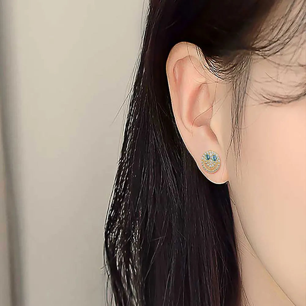 Iced Out Dollar Sign Stud Earrings Stainless Steel