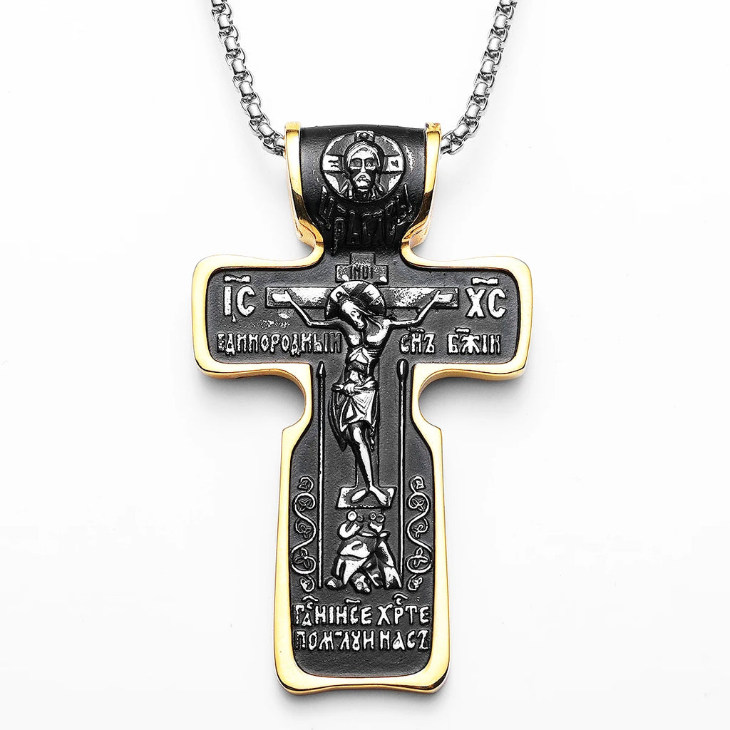 Jesus Cross Pendant Necklace — Stainless Steel