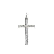 Bamboo Cross Pendant Necklace — Stainless Steel