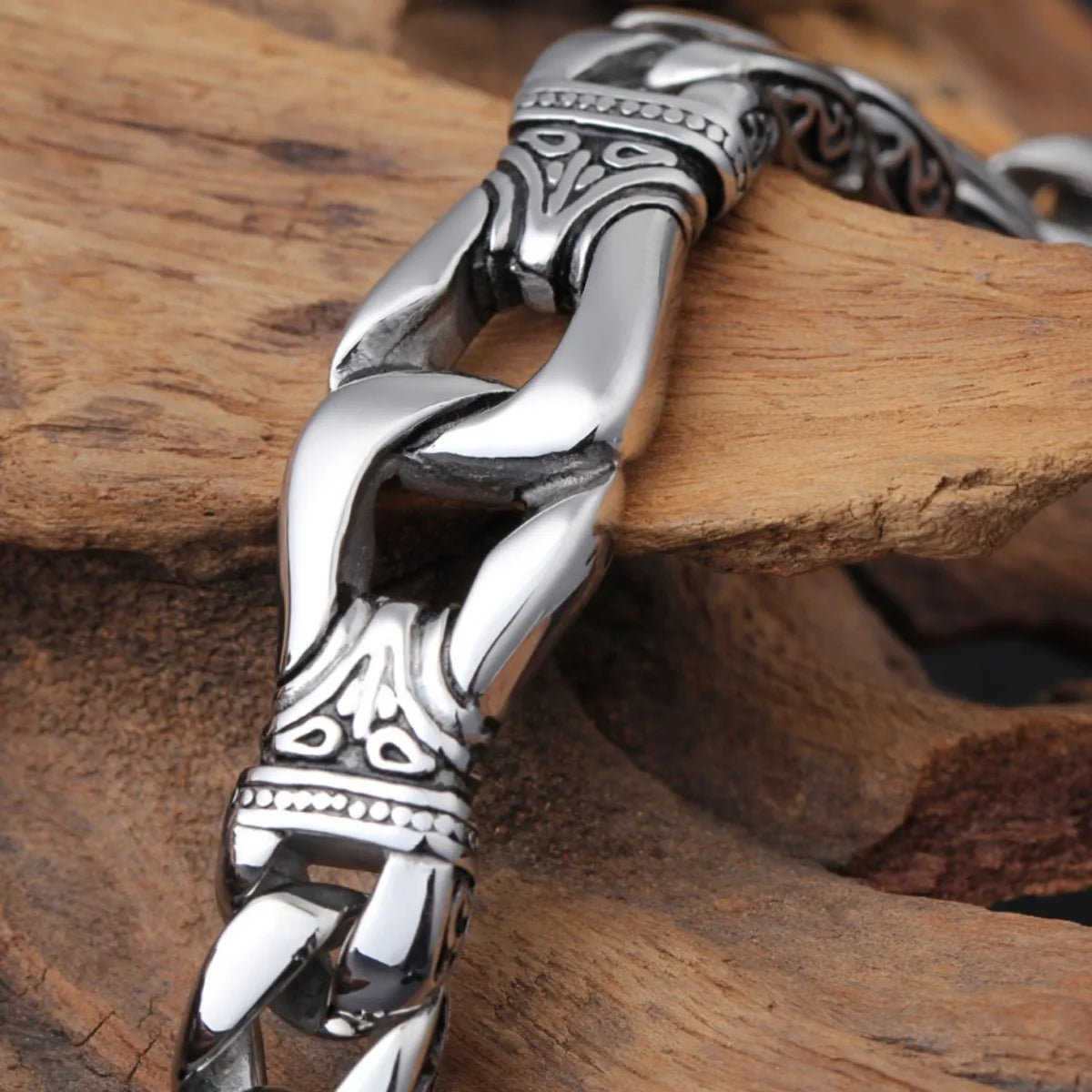 Men's Punk Silver Color Bracelet Stainless Steel Hypoallergenic Jewelry Gift Party Bangles Chain Accessory