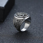 Leviathan Cross Signet Ring — Stainless Steel