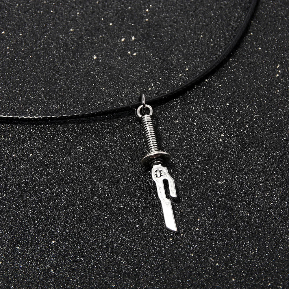 Anime Jujutsu Kaisen Fushiguro Toji Sword Necklace Spear of Tianri Knife Pendant Cosplay Necklaces For Unisex Choker