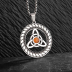 Celtic Witch Knot Pendant Necklace — Steel