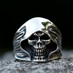 2022 NEW Men's 316L stainless steel ring punk death skull Ring For Men fashion for teen hip hop Halloween Jewelry free