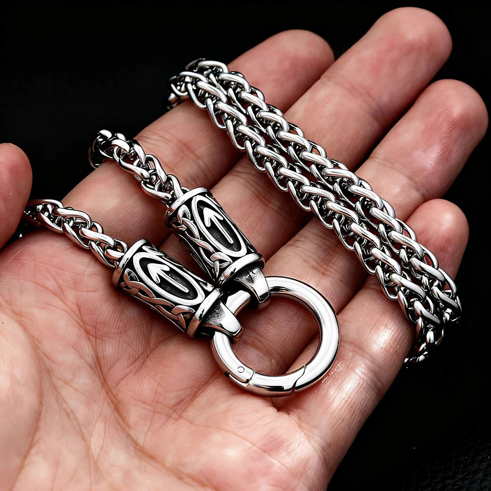 Dragon Steel Pendant Retro Ethnic Style Bone Round