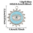 7Pcs No Fade Stainless Steel Wicca Moon Sun Egyptian Ankh Life Cross Pendant DIY Fatima Hand Turkish Evil Eye кулон Jewelry
