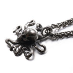 Gothic Pirate Octopus Skull Necklace Pendant Men Retro Street Rock Stainless Steel Octopus Necklace Chain Jewelry