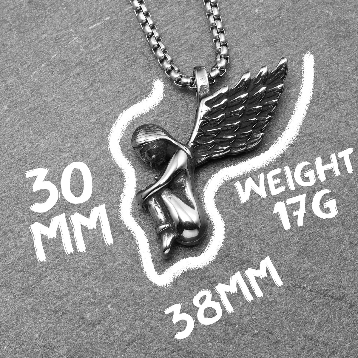 Guardian Angel Wings Pendant — Stainless Steel