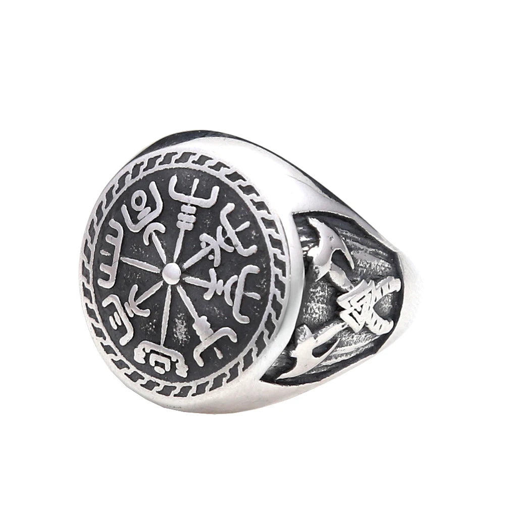 Fashion Punk Vintage Skull Ring Stainless Steel Gothic Biker Ring For Men Women Unique Viking Amulet Jewelry Gift