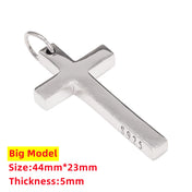 Silver-Tone Jesus Christ Cross Pendant Necklace