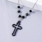 Gothic Skull Love Heart Necklace for Women Men Religious Crucifix Necklaces Punk Jewelry Gifts
