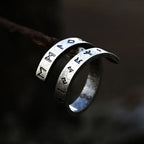 Simple Creative Design Viking Rune Ring For Men Women Stainless Steel Punk Biker Opening Rings Fashion Vintage Jewelry