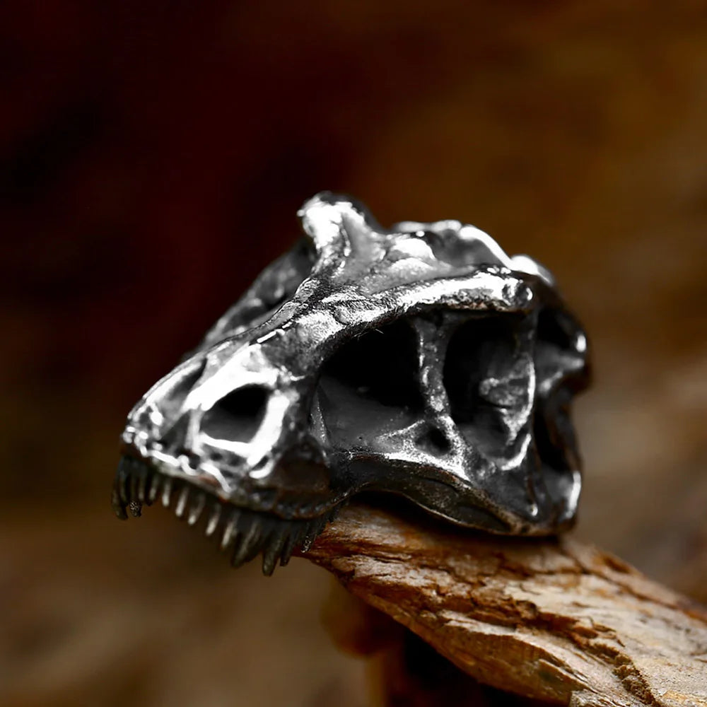 Dinosaur Skull Pendant — Stainless Steel
