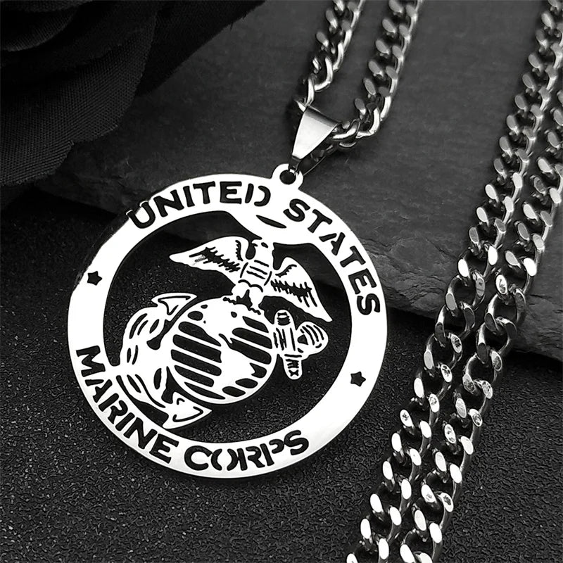 Statement Pendant Necklace — Stainless Steel