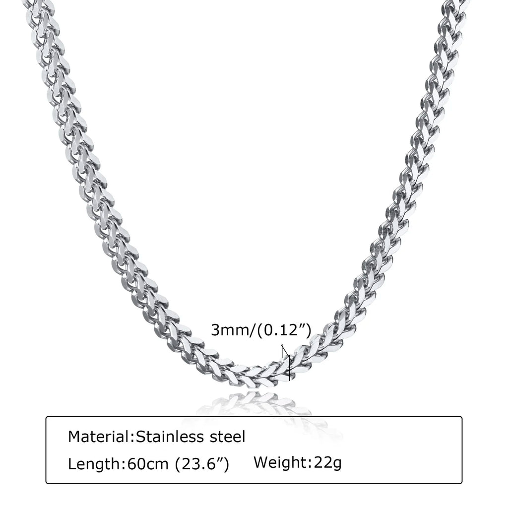 Gold Franco Chain Necklace 3mm — Stainless Steel