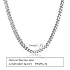 Gold Franco Chain Necklace 3mm — Stainless Steel