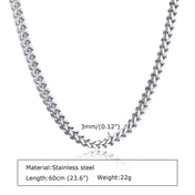 Gold Franco Chain Necklace 3mm — Stainless Steel
