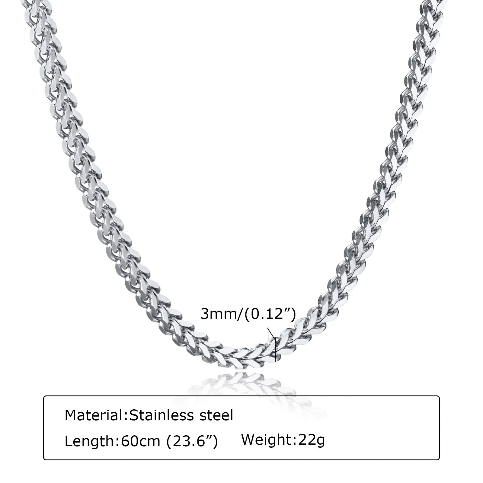 Gold Franco Chain Necklace 3mm — Stainless Steel