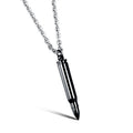 Personality Hip Hop Bullet Commemorative Pendant Domineer Titanium Steel Men's Necklace Bullet Pendant Bulk Order Cool Handsome