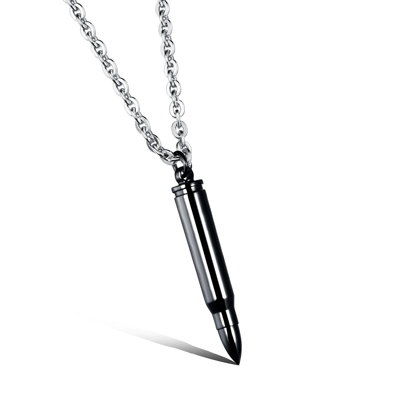 Personality Hip Hop Bullet Commemorative Pendant Domineer Titanium Steel Men's Necklace Bullet Pendant Bulk Order Cool Handsome