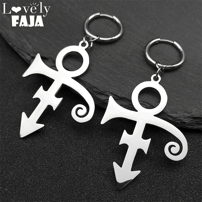 Steampunk Steel Earrings Rip Memorial Symbol Love