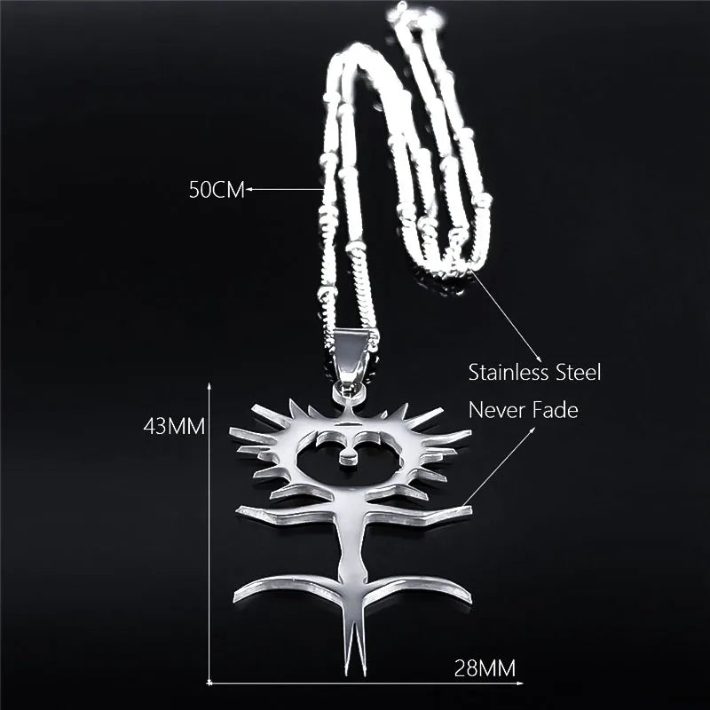 Statement Chain Pendant Necklace — Stainless Steel