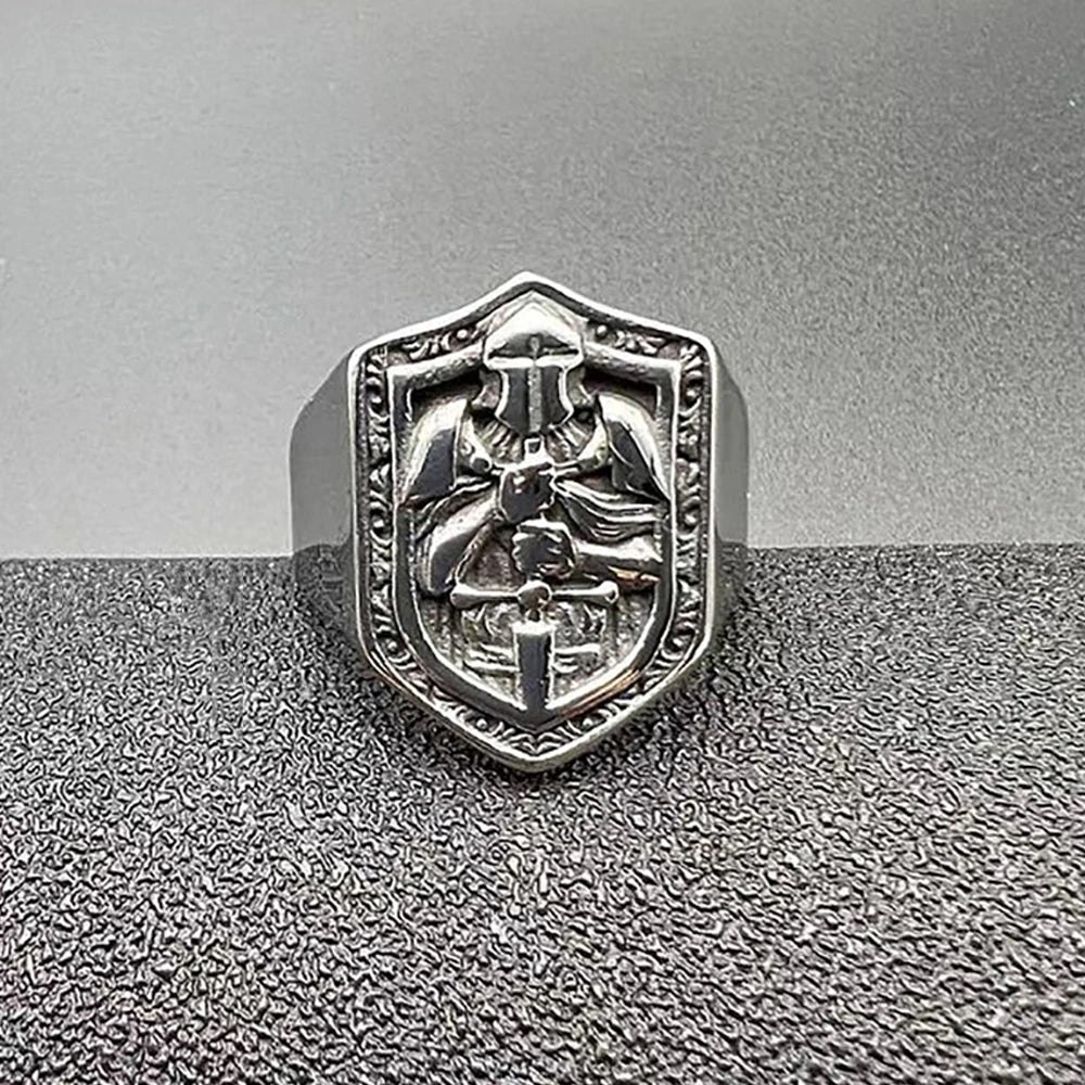 Vintage Templar Stainless Steel Ring