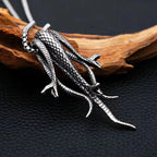 Retro Gothic Three Headed Long Snake Pendant Necklace Stainless Steel Punk Biker Snake Necklace For Men Women Fashion Jewelry