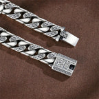 OUYADI S925 Sterling Silver Men's Cuban Link Bracelet Vintage Eternal Vines Engraved Retro Masculine Wrist Jewelry Gift