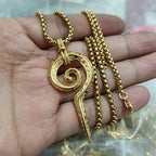 Egyptian Pharaoh Snake Staff Pendant — Stainless Steel