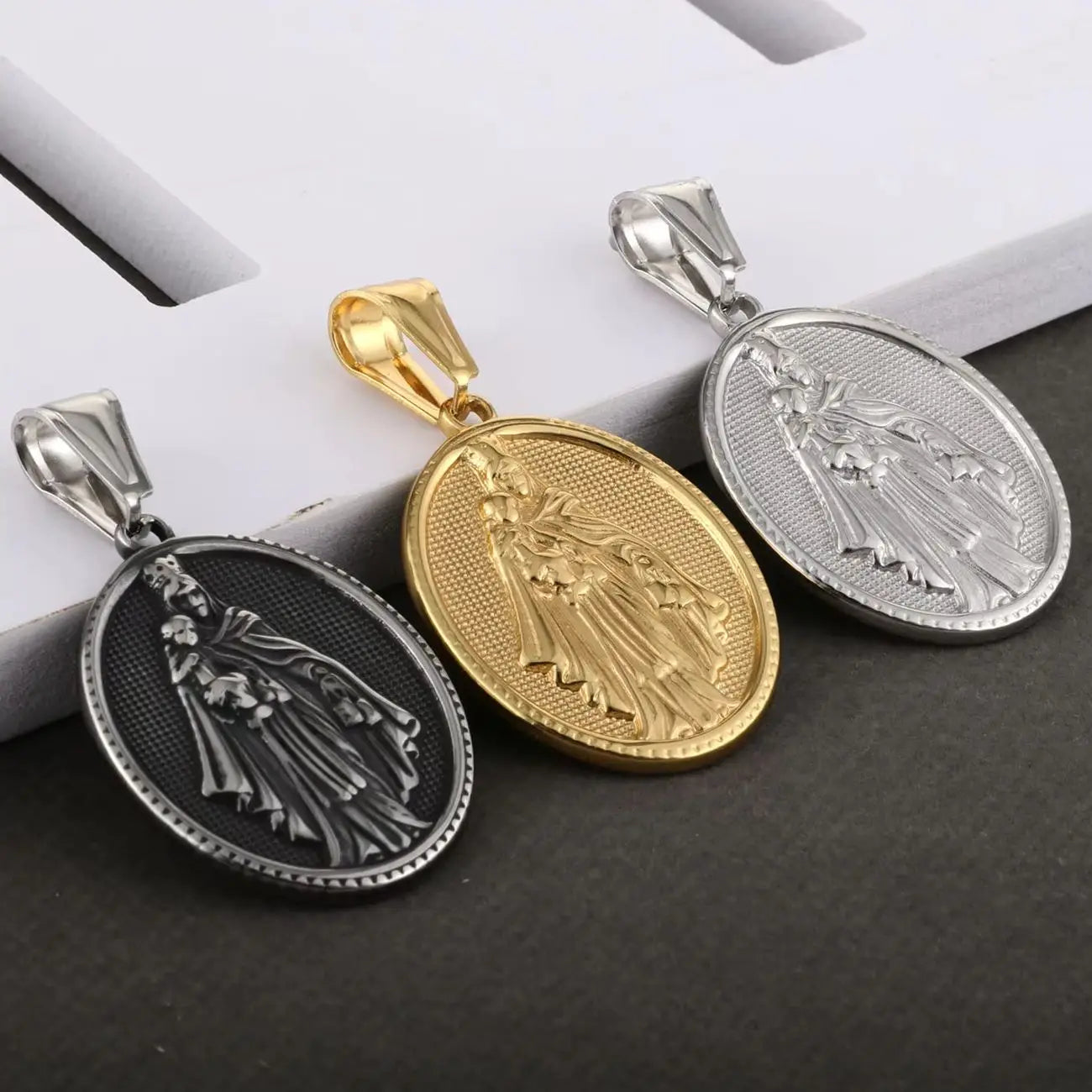 Virgin Mary Stainless Steel Pendant Necklace