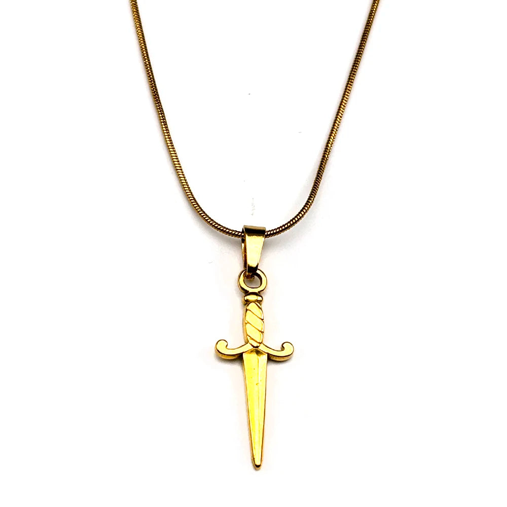 Punk Rock Sword Cross Pendant Necklaces Retro Gothic Knife Necklace Hip Hop Rapper Simple Jewelry For Women Men Gifts
