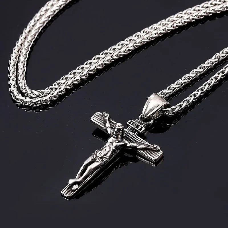 Jesus Cross Gold Pendant Necklace
