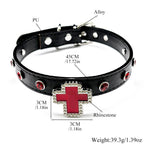 Gothic Cross Leather Choker Necklace