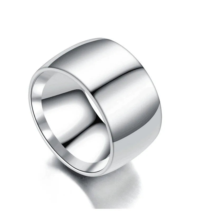 Steel Ring 12MM Wide Smooth Punk Finger Band