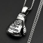 Russian National Emblem Boxing Gloves Chain For Men Stainless Steel Silver Color Power Street Party Hiphop Male